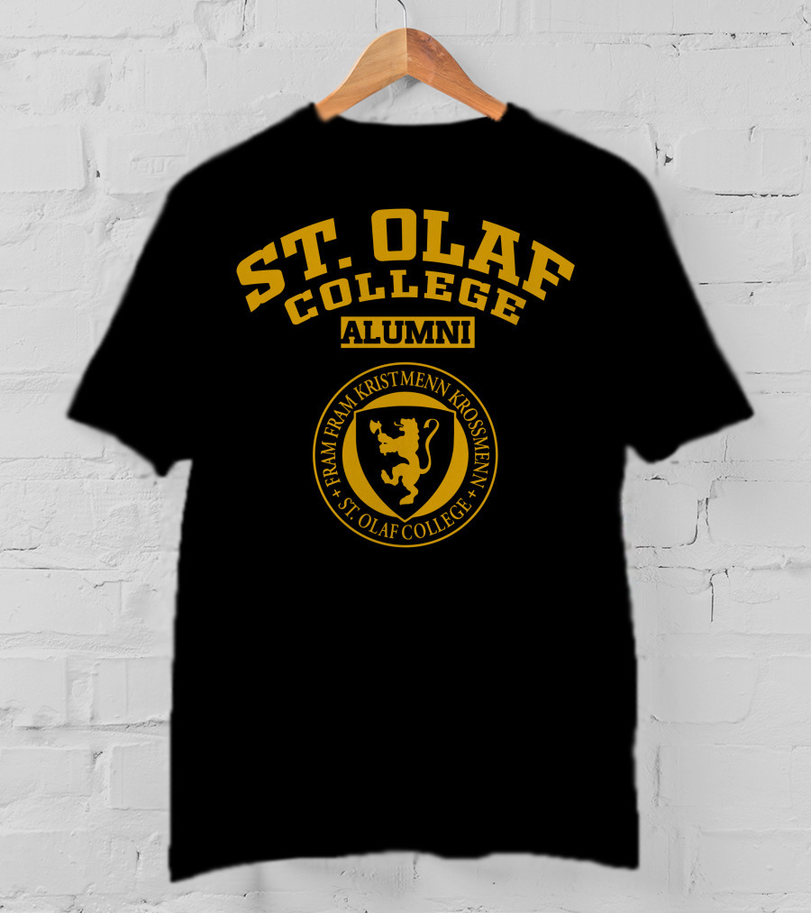 St. Olaf College Alumni Fram Fram Kristmenn Krossmenn Lion Seal T-Shirt