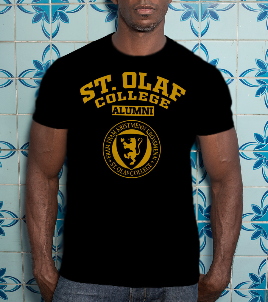 St. Olaf College Alumni Fram Fram Kristmenn Krossmenn Lion Seal T-Shirt