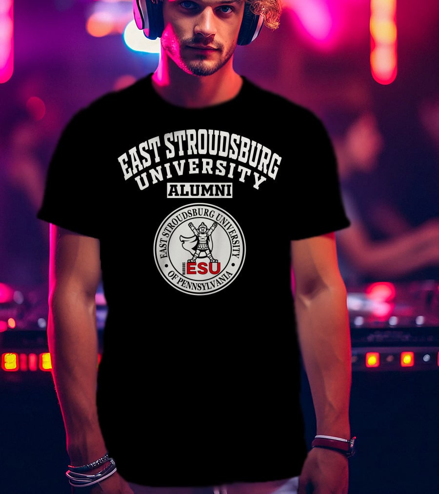 East Stroudsburg University Alumni Seal With Warrior ESU Of Pennsylvania T-Shirt