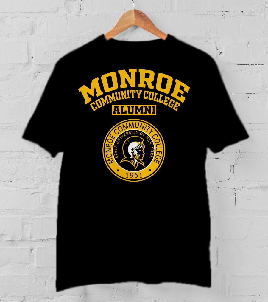 Monroe Community College Alumni State University Of New York 1961 MCC Spartan Emblem T-Shirt