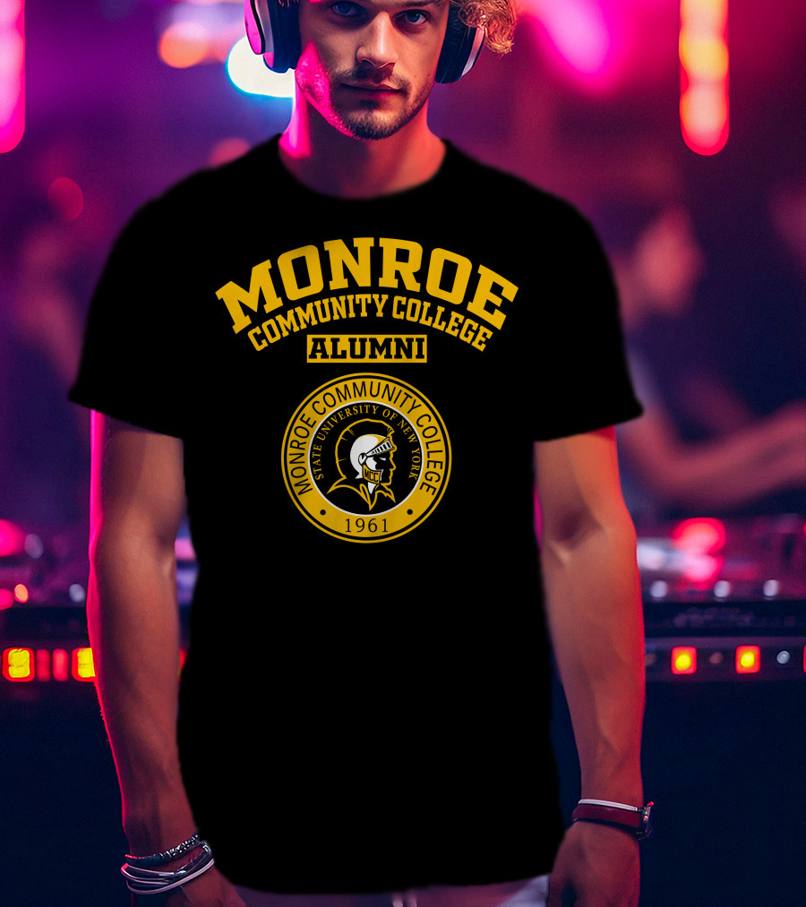 Monroe Community College Alumni State University Of New York 1961 MCC Spartan Emblem T-Shirt