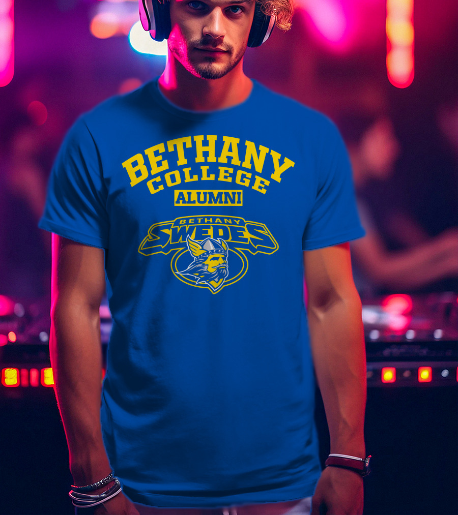 Bethany College Alumni Bethany Swedes Logo Viking Helmet T-Shirt