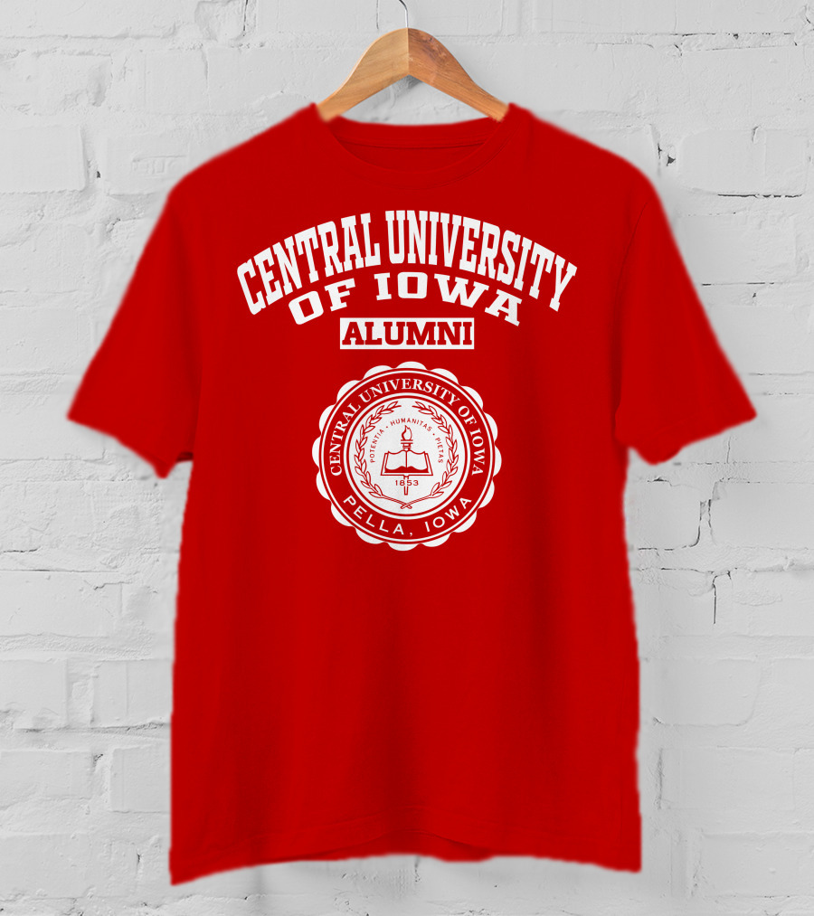 Central University Of Iowa Alumni Pella Seal 1853 T-Shirt