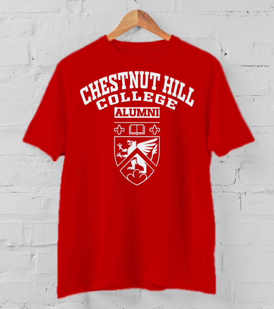 CHC Alumni Chestnut Hill College Crest Griffin Book Fleur-de-lis T-Shirt