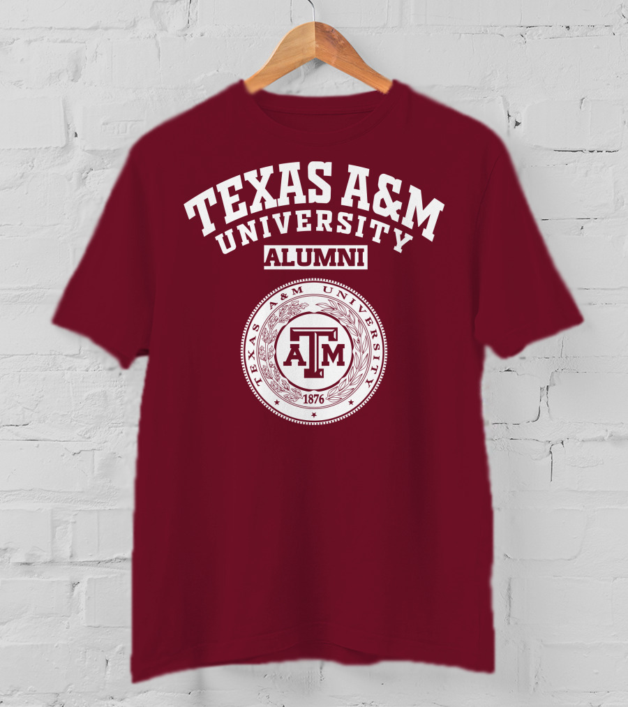 Texas A M University Alumni 1876 Logo Seal T-Shirt