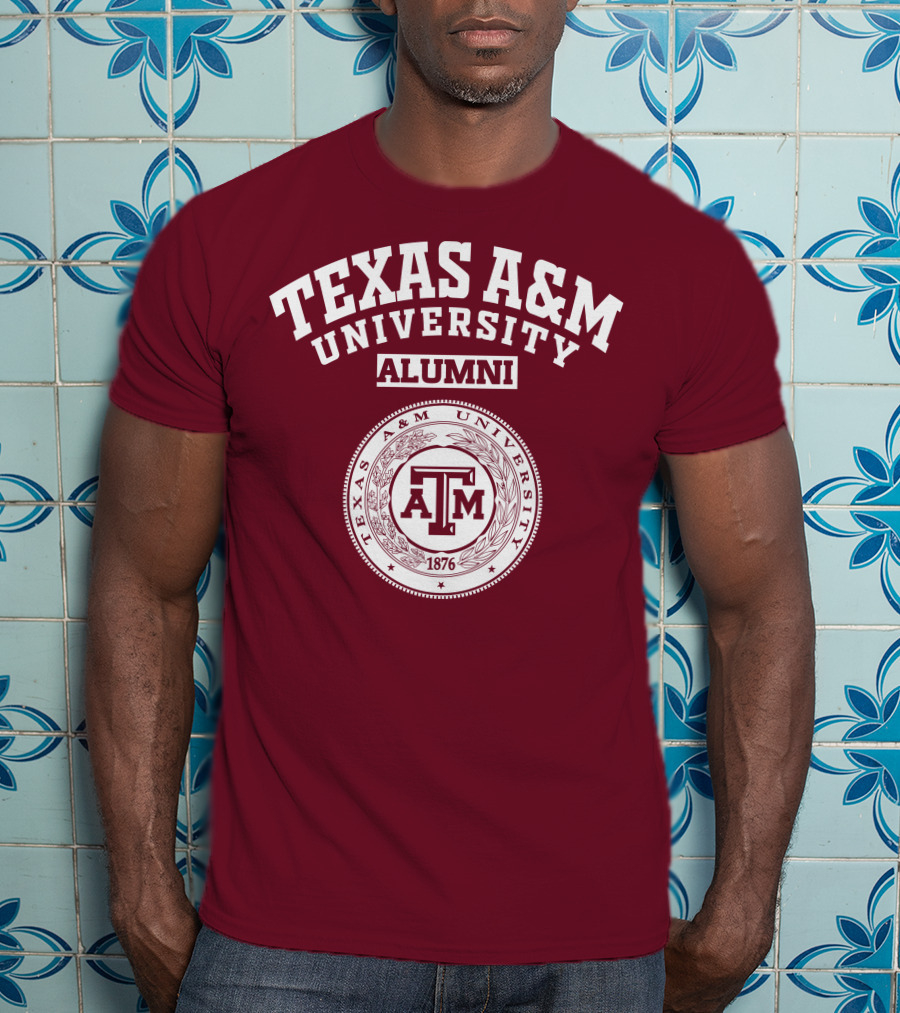 Texas A M University Alumni 1876 Logo Seal T-Shirt