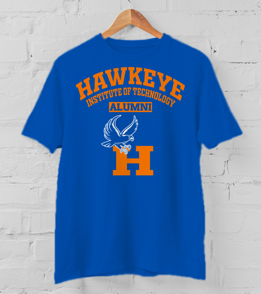 Hawkeye Institute Of Technology Alumni H Blue Orange Eagle T-Shirt