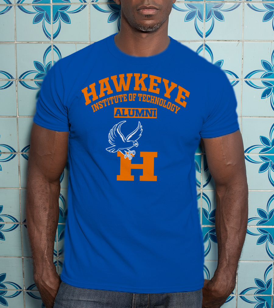 Hawkeye Institute Of Technology Alumni H Blue Orange Eagle T-Shirt