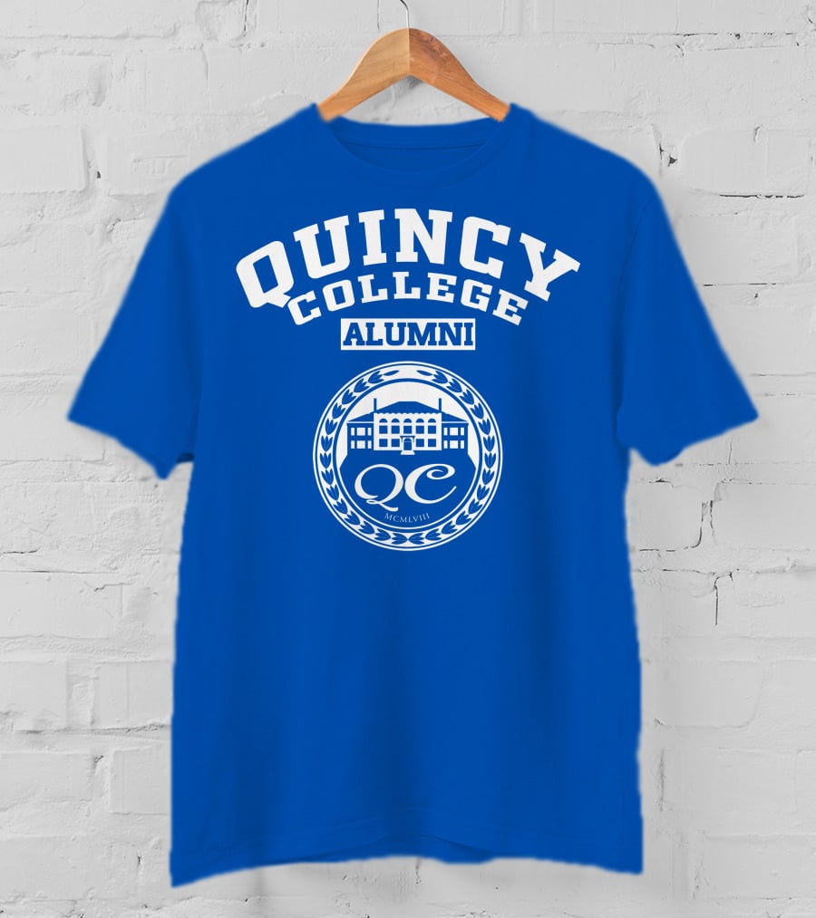 Quincy College Alumni QC MCMLVIII Crest T-Shirt