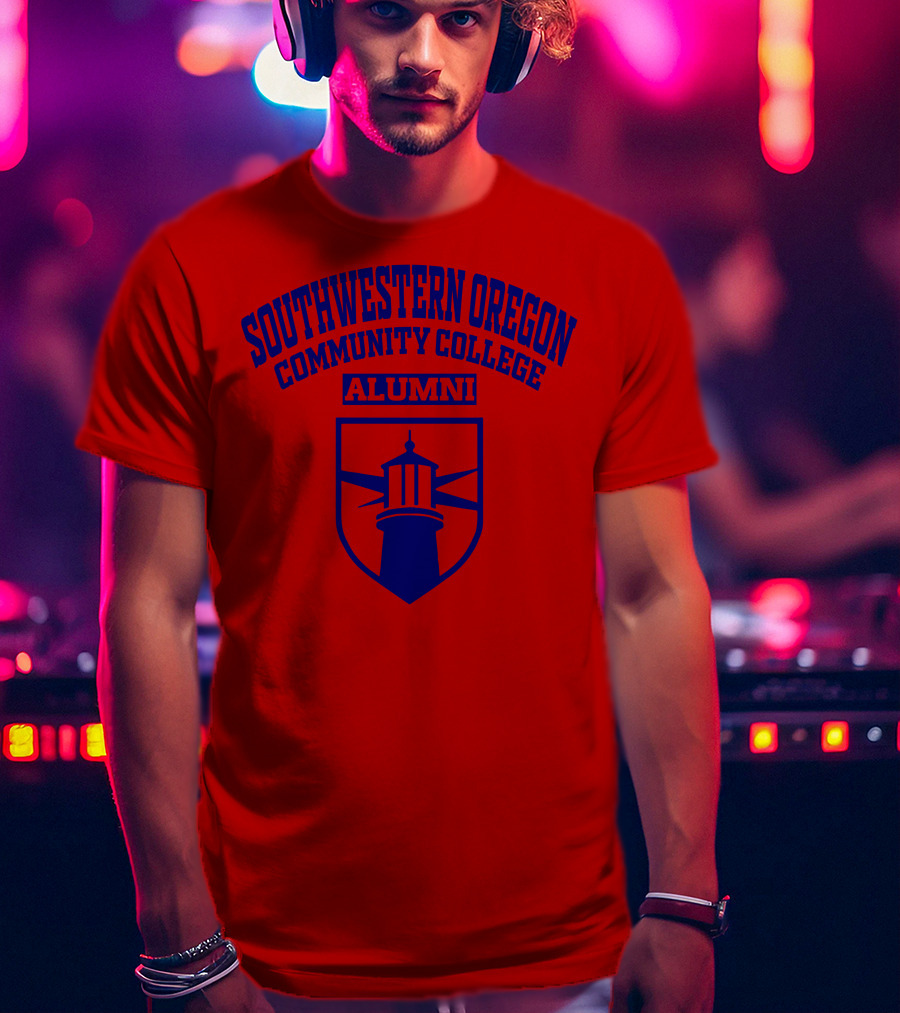 Southwestern Oregon Community College Alumni Lighthouse Emblem T-Shirt
