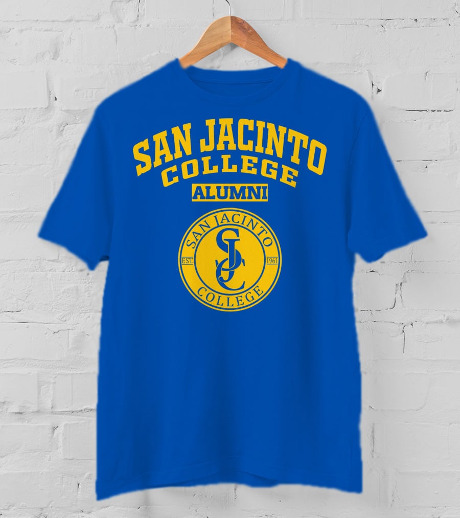 San Jacinto College Alumni SC Logo Established 1961 Blue And Yellow T-Shirt