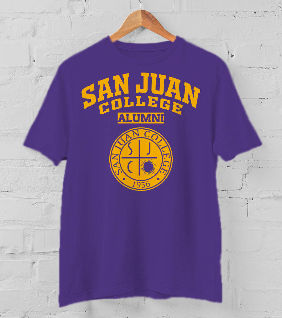 San Juan College Alumni 1956 SJC Emblem Purple Gold T-Shirt