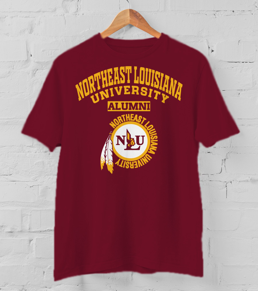 Northeast Louisiana University Alumni NLU Logo With Feathers T-Shirt