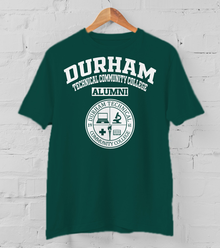 Durham Technical Community College Alumni Seal With Laptop Microscope Medical Book Icons T-Shirt