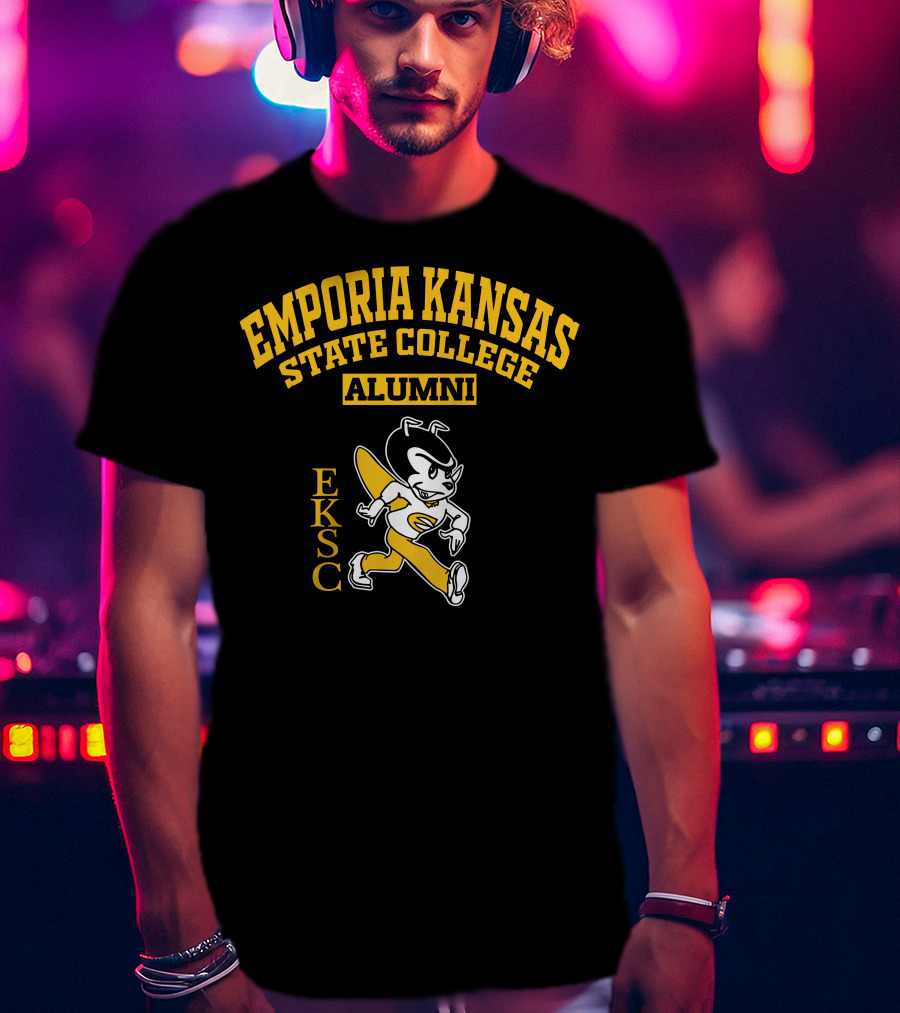 Emporia Kansas State College Alumni EKSC Logo Vintage Mascot T-Shirt