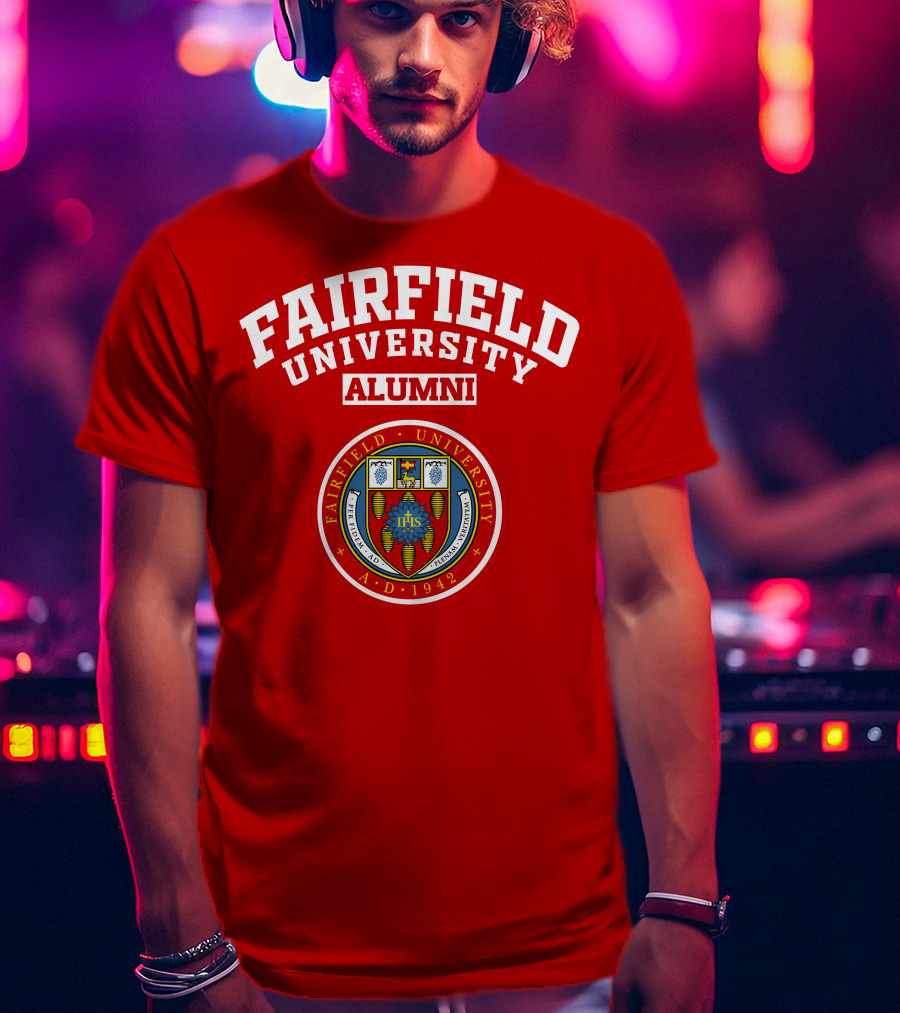 FAIRFIELD UNIVERSITY ALUMNI A.D. 1942 IHS Seal T-Shirt