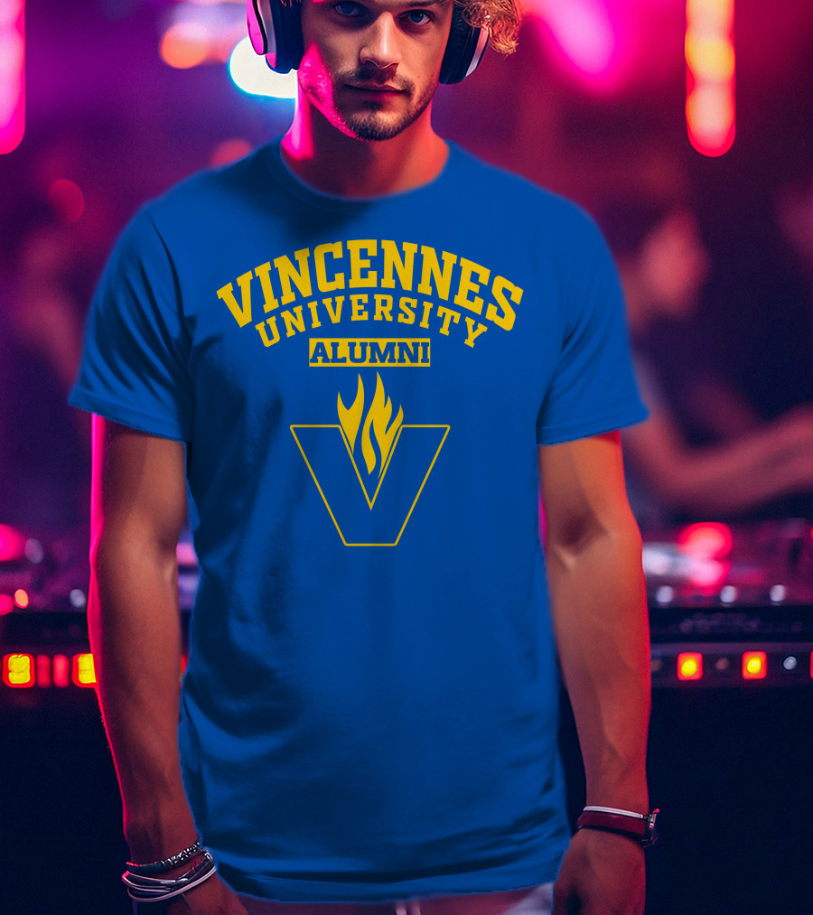 Vincennes University Alumni Flame Logo V T-Shirt