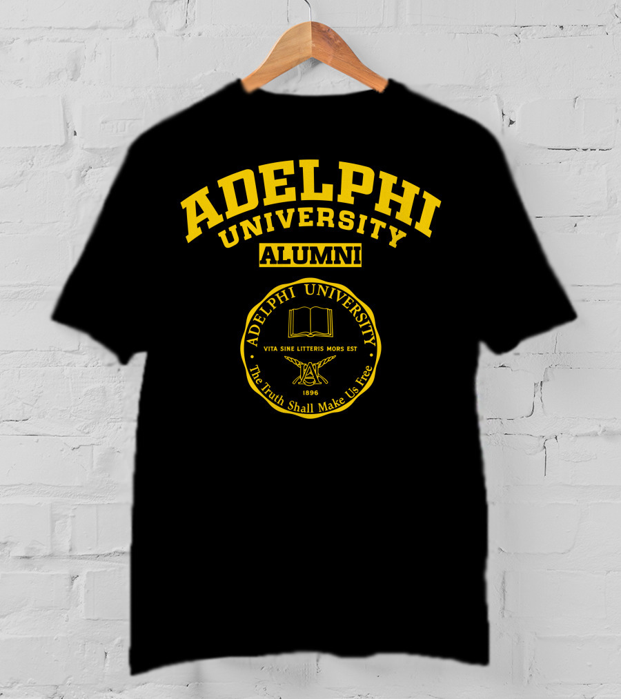 Adelphi University Alumni Seal Vita Sine Litteris Mors Est 1896 The Truth Shall Make Us Free T-Shirt