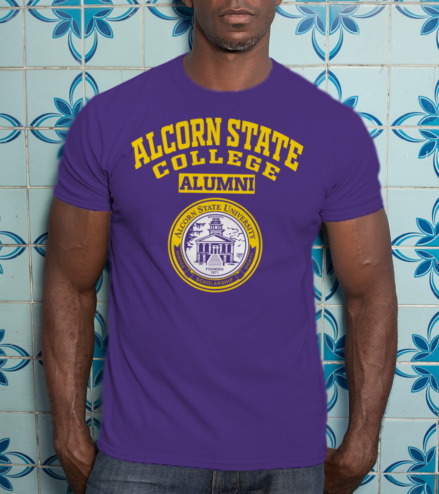 Alcorn State College Alumni Alcorn State University Badge Established 1871 Service Scholarship Dignity T-Shirt