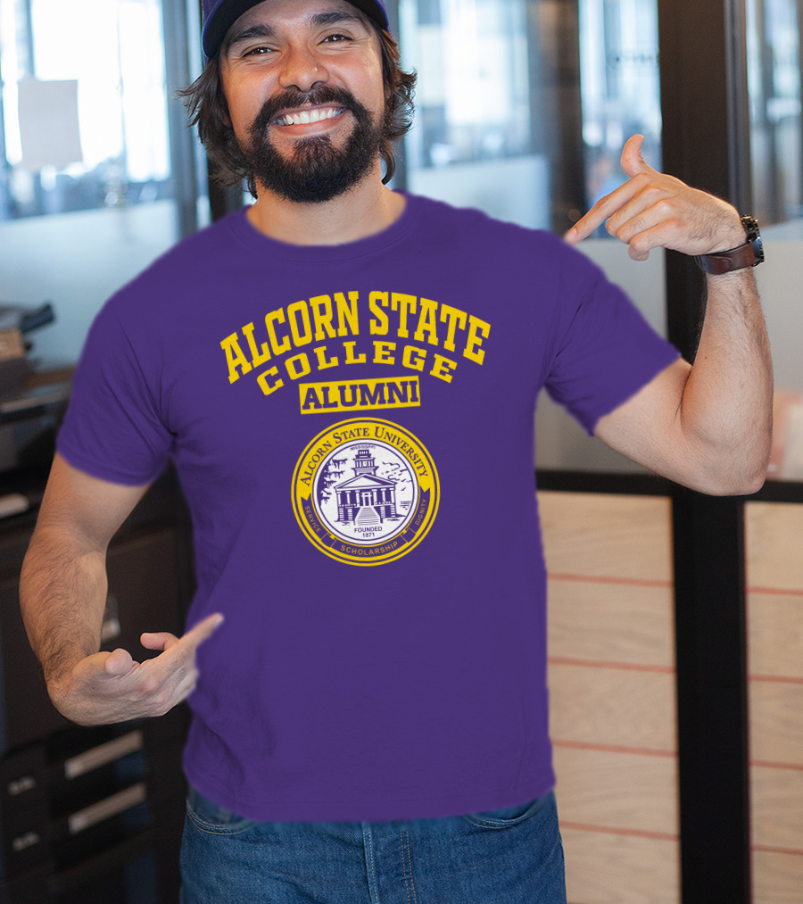 Alcorn State College Alumni Alcorn State University Badge Established 1871 Service Scholarship Dignity T-Shirt