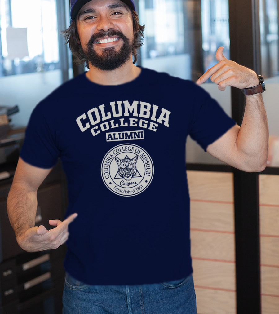 Columbia College Alumni Cougar Logo Columbia College Of Missouri Established 1851 T-Shirt