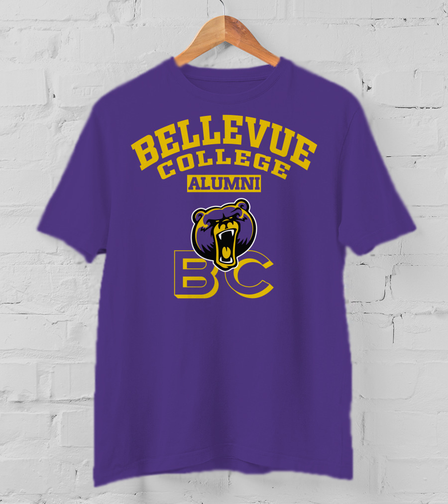 Bellevue College Alumni BC Bear Logo Purple T-Shirt