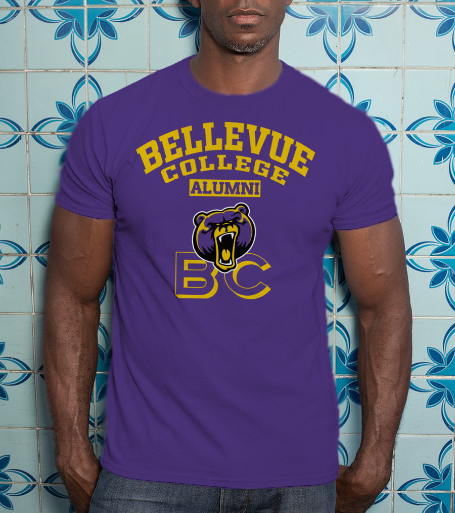 Bellevue College Alumni BC Bear Logo Purple T-Shirt