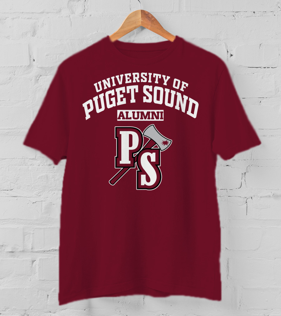 University Of Puget Sound Alumni PS Logo Axe T-Shirt