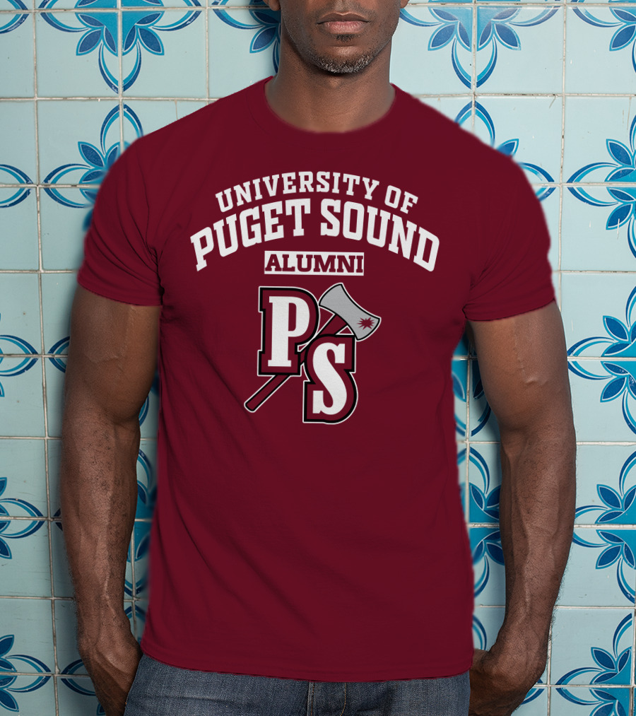 University Of Puget Sound Alumni PS Logo Axe T-Shirt