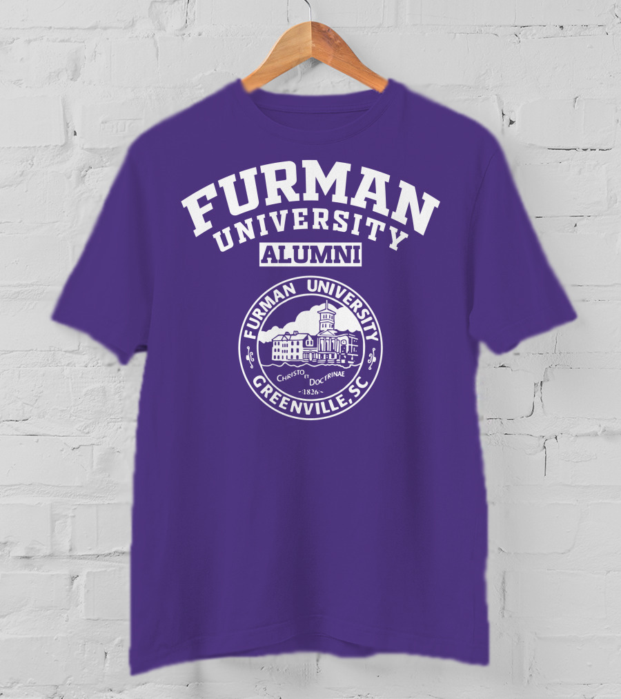 Furman University Alumni Greenville SC Christo Et Doctrinae 1826 T-Shirt