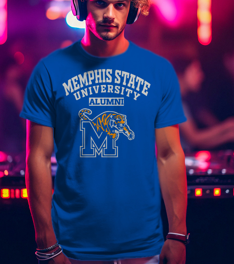 Memphis State University Alumni M Logo With Tiger T-Shirt