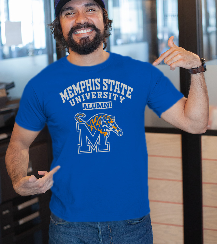 Memphis State University Alumni M Logo With Tiger T-Shirt