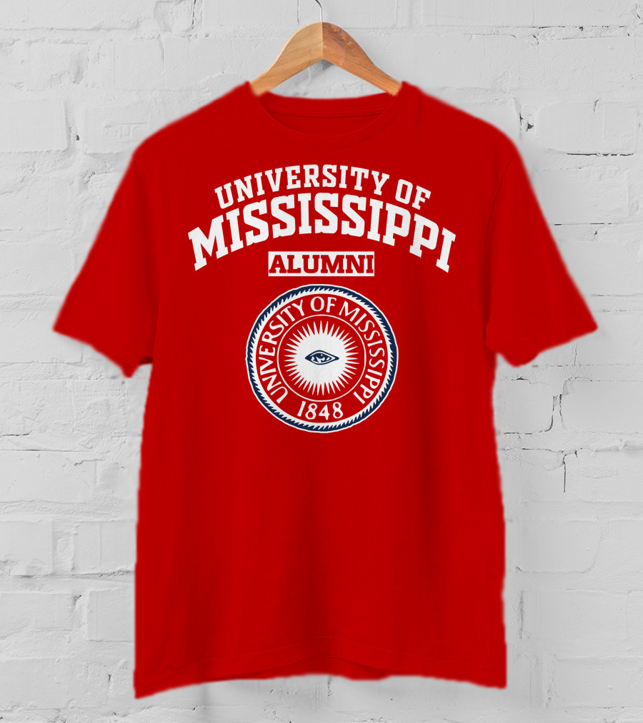University Of Mississippi Alumni 1848 Logo Red T-Shirt