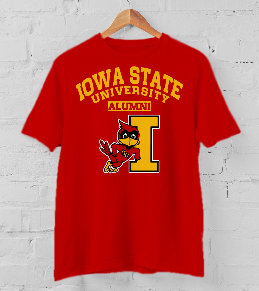 Iowa State University Alumni ISU Cardinal Mascot Block I T-Shirt