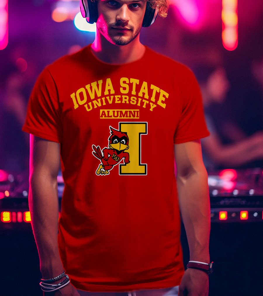 Iowa State University Alumni ISU Cardinal Mascot Block I T-Shirt