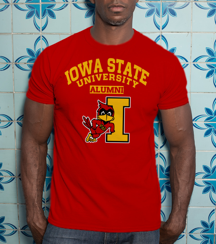 Iowa State University Alumni ISU Cardinal Mascot Block I T-Shirt