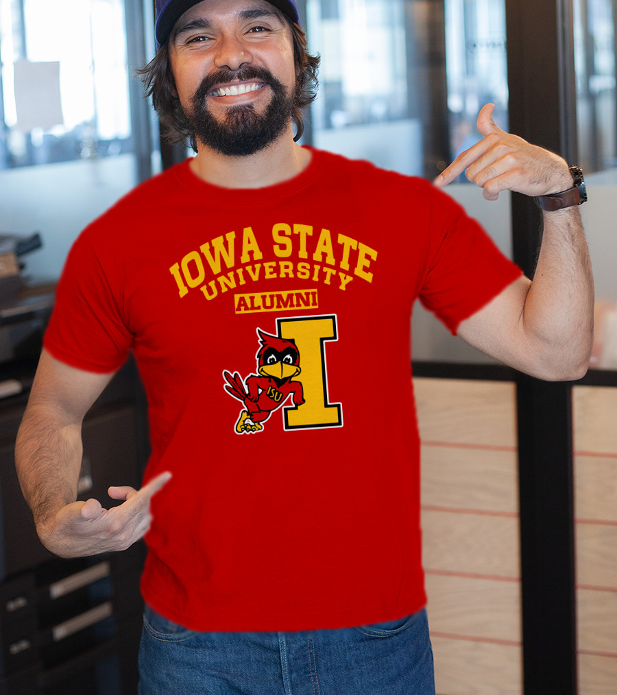Iowa State University Alumni ISU Cardinal Mascot Block I T-Shirt