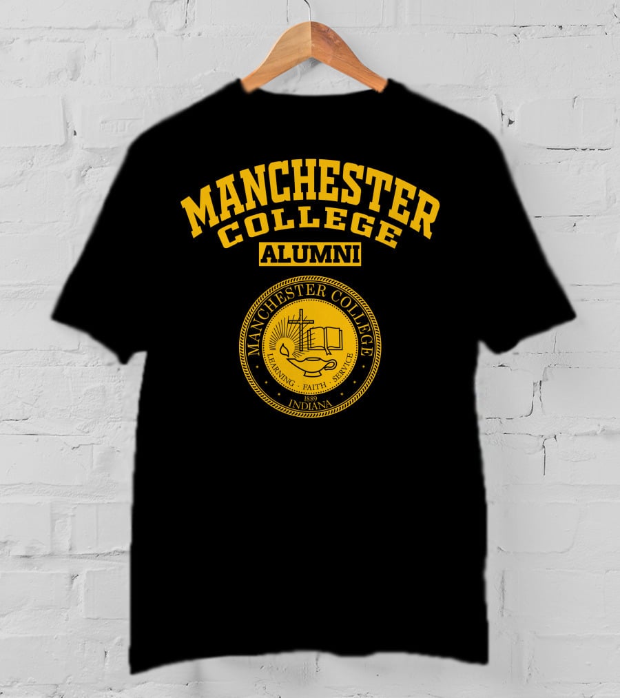 Manchester College Alumni Seal Indiana 1889 Learning Faith Service T-Shirt