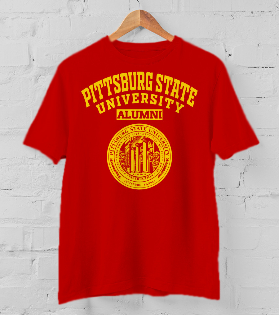 Pittsburg State University Alumni Seal Pittsburg Kansas Russ Hall T-Shirt
