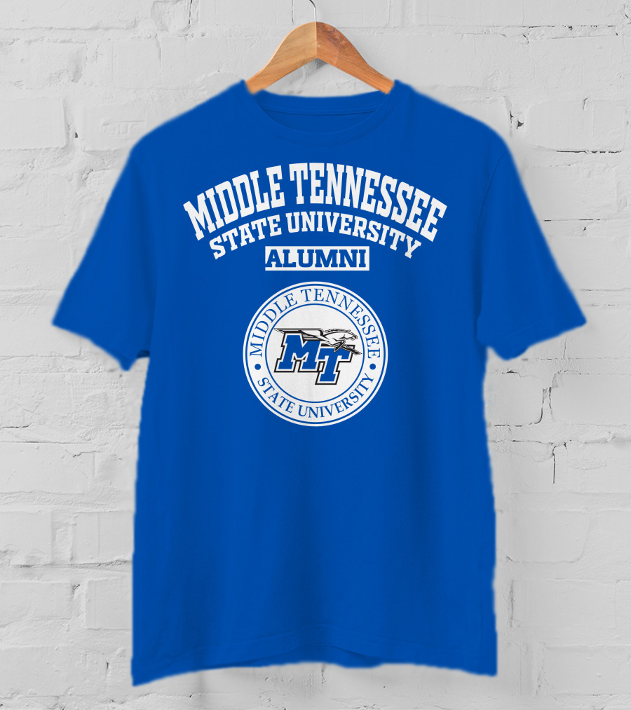 Middle Tennessee State University Alumni MT Logo Blue T-Shirt