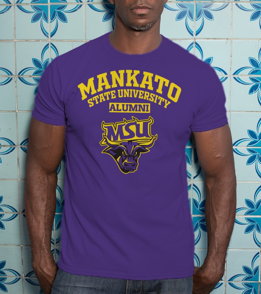 Mankato State University Alumni MSU Logo Purple Bull T-Shirt