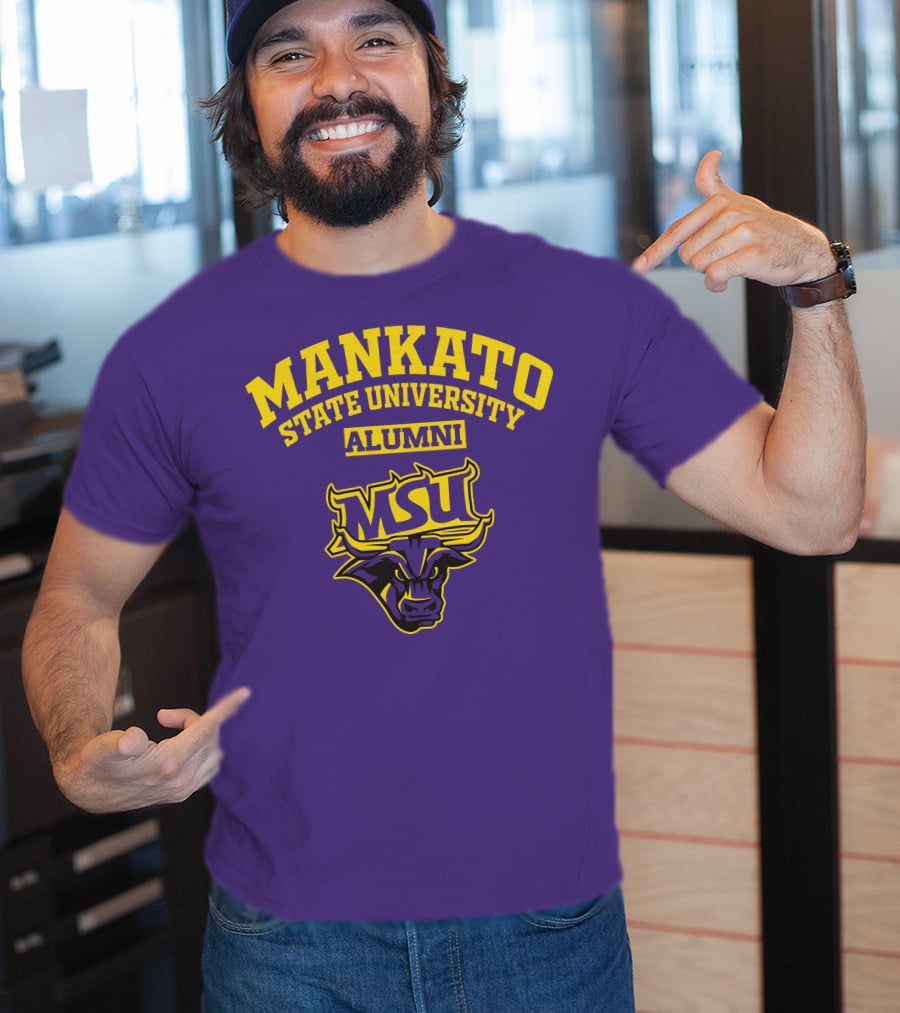 Mankato State University Alumni MSU Logo Purple Bull T-Shirt