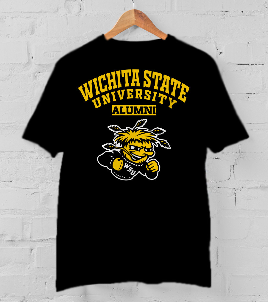 Wichita State University Alumni WSU Logo With WuShock Mascot T-Shirt