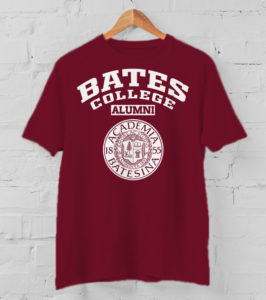 Bates College Alumni Academia Batesina 1855 T-Shirt