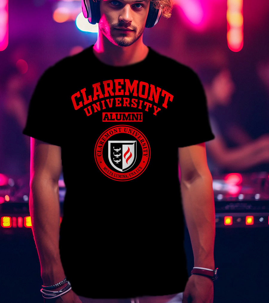 Claremont University Alumni Multa Lumina Una Lux Shield T-Shirt