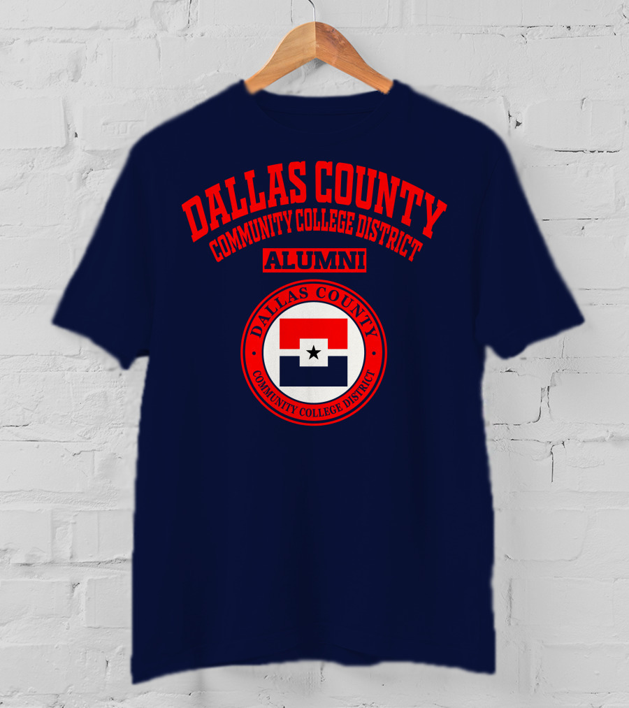 Dallas County Community College District Alumni Red And Navy Star Emblem T-Shirt