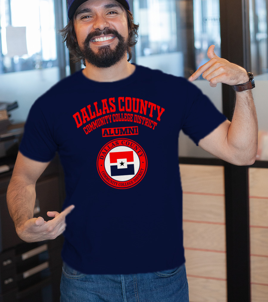 Dallas County Community College District Alumni Red And Navy Star Emblem T-Shirt