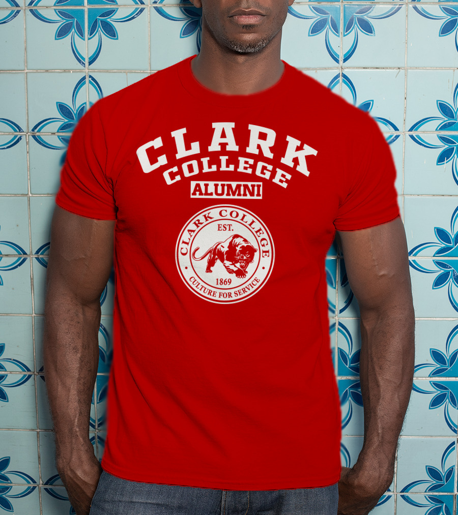 Clark College Alumni Est. 1869 Culture For Service Panther Emblem T-Shirt