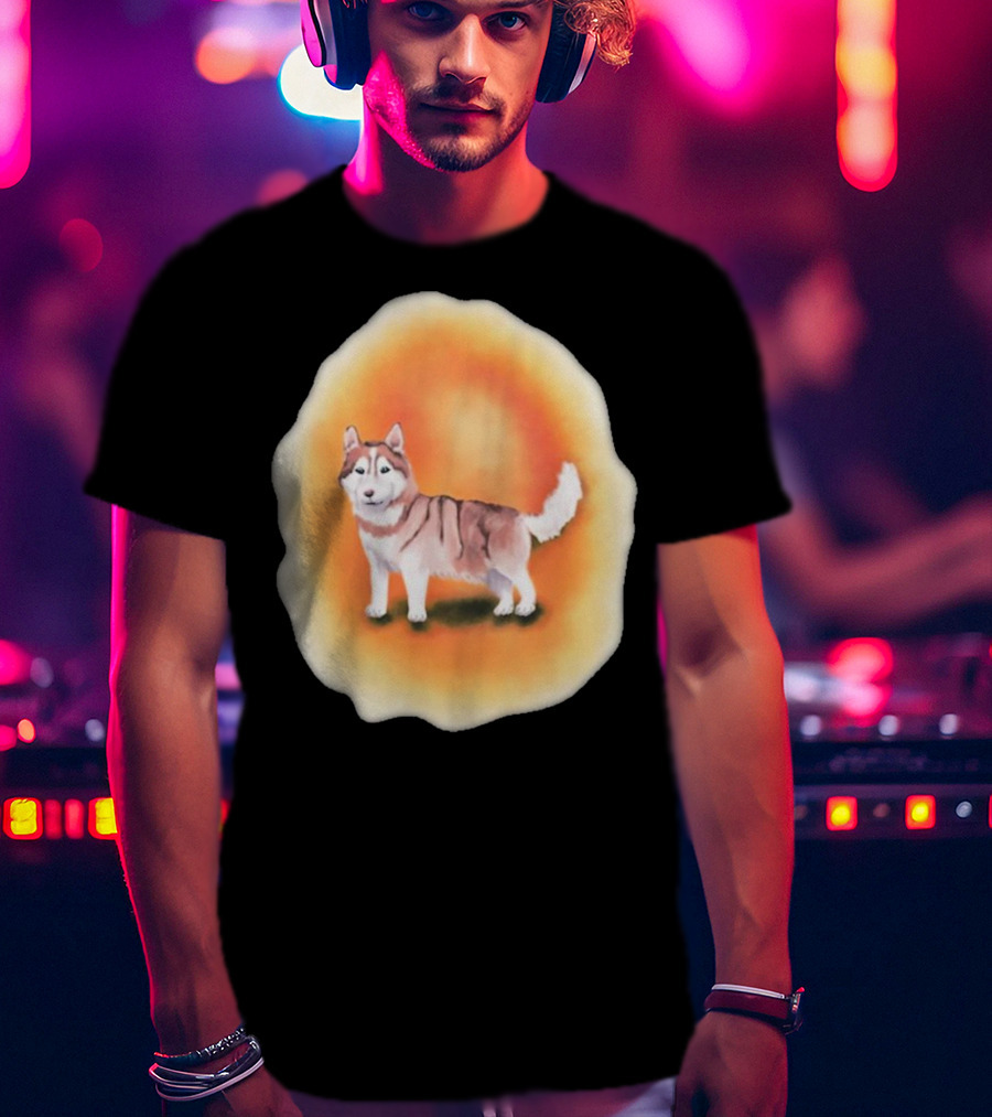Upblissed ADHD Husky Roam As A Pack Vibrant Sunset Aura T-Shirt