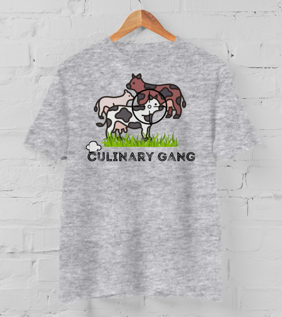 Culinary Gang Cow Trio Targeting Humor T-Shirt